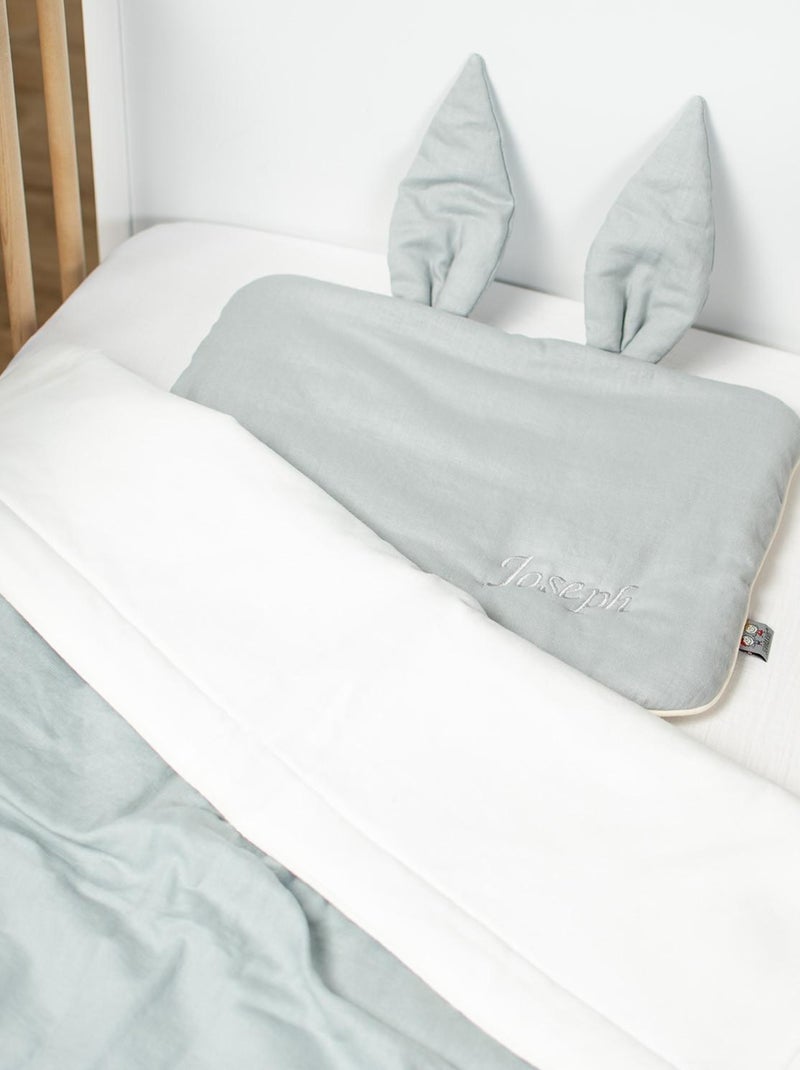 Cuscino coniglio in lino extrapiatto | sevira kids | sevira kids Verde acqua - Kiabi