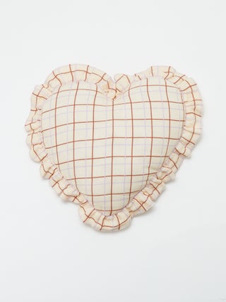 Cuscino cuore in garza di cotone (50 x 45 cm)