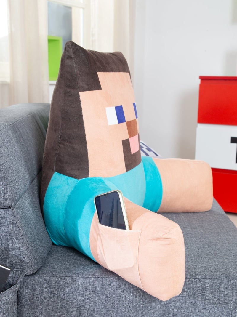 Cuscino da lettura Steve con schienale alto e braccioli "Roba" – Minecraft Blu beige - Kiabi