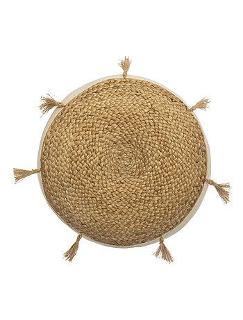 Cuscino da terra in iuta con nappe