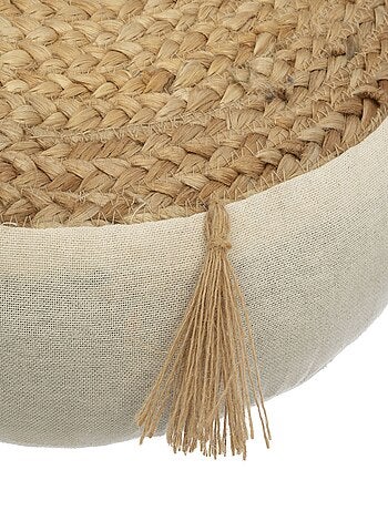 Cuscino da terra in iuta con nappe