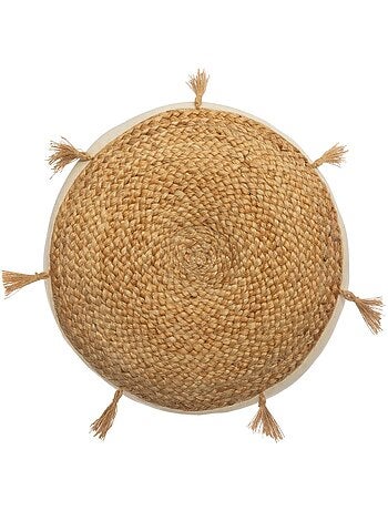 Cuscino da terra in iuta con nappe