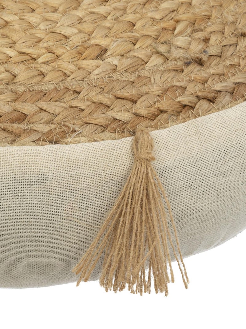 Cuscino da terra in iuta con nappe Beige - Kiabi