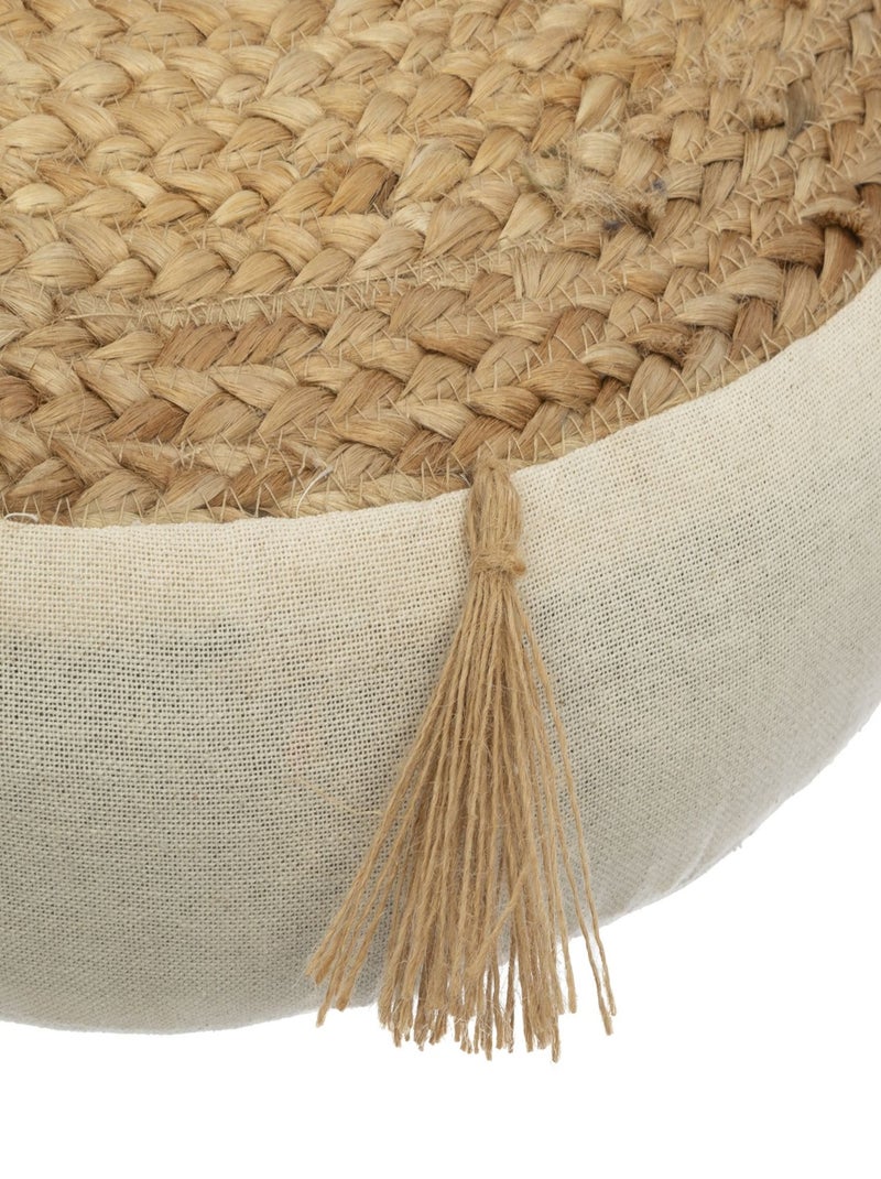 Cuscino da terra in iuta con nappe Beige - Kiabi