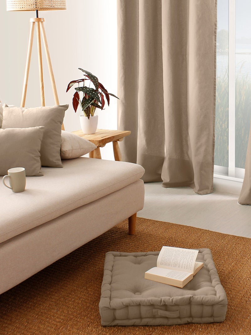 Cuscino da terra liscio in puro cotone Beige conchiglia - Kiabi