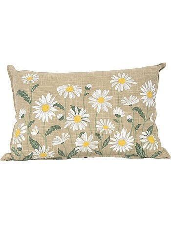 Cuscino decorativo in cotone con motivo a margherita