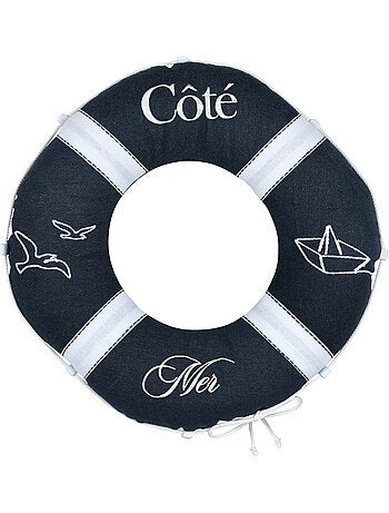 Cuscino decorativo in policotone con boa marina
