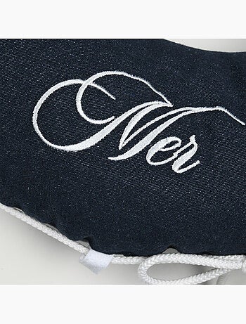 Cuscino decorativo in policotone con boa marina