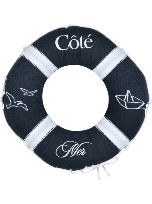 Cuscino decorativo in policotone con boa marina - Kiabi Cuscino decorativo in policotone con boa marina - Kiabi