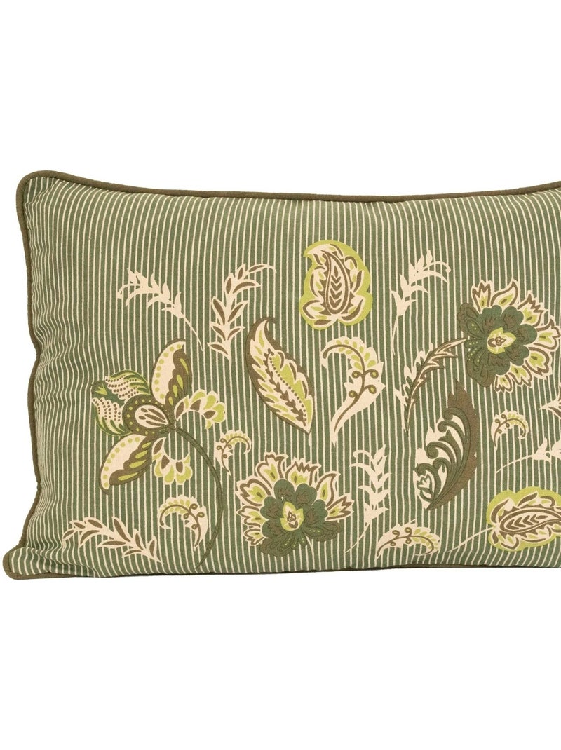 Cuscino decorativo in polilinea con motivo floreale Verde oliva - Kiabi