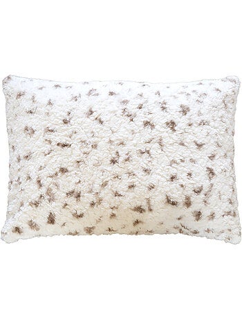 Cuscino decorativo maculato con trama a riccioli e retro in velluto