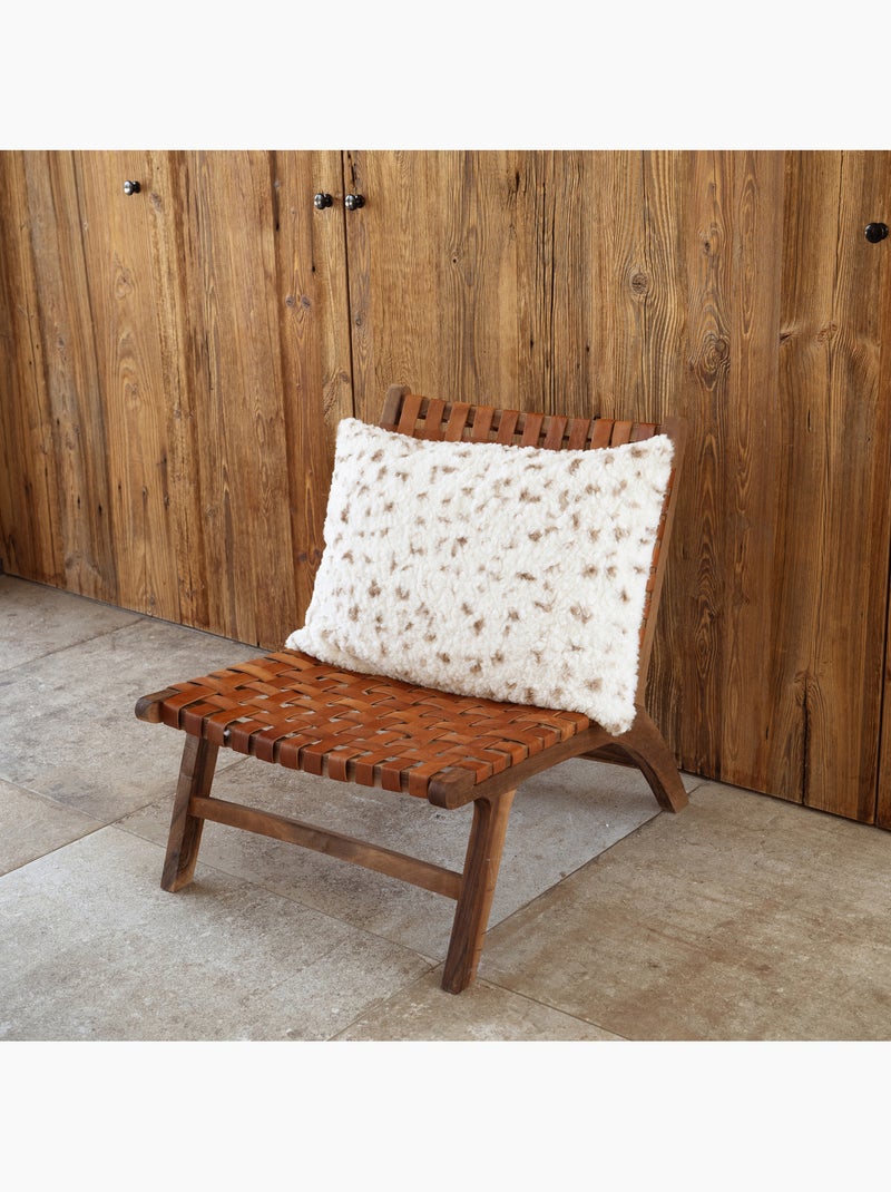 Cuscino decorativo maculato con trama a riccioli e retro in velluto Ecru - Kiabi