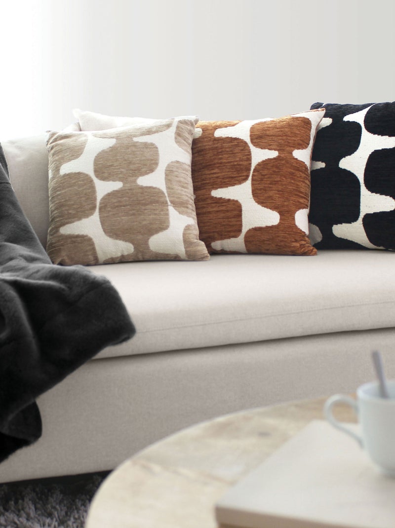 Cuscino decorativo moderno in jacquard sfoderabile Nero - Kiabi