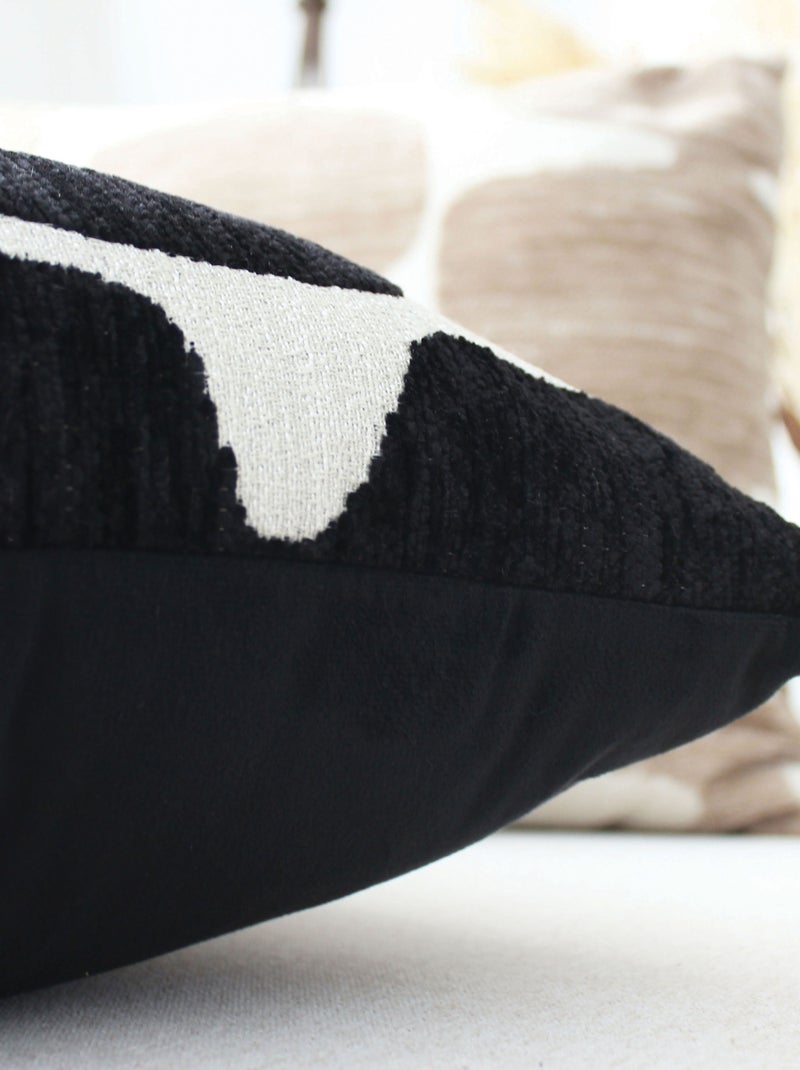 Cuscino decorativo moderno in jacquard sfoderabile Nero - Kiabi