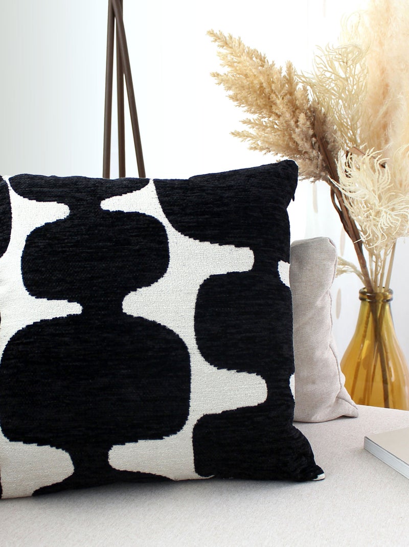 Cuscino decorativo moderno in jacquard sfoderabile Nero - Kiabi