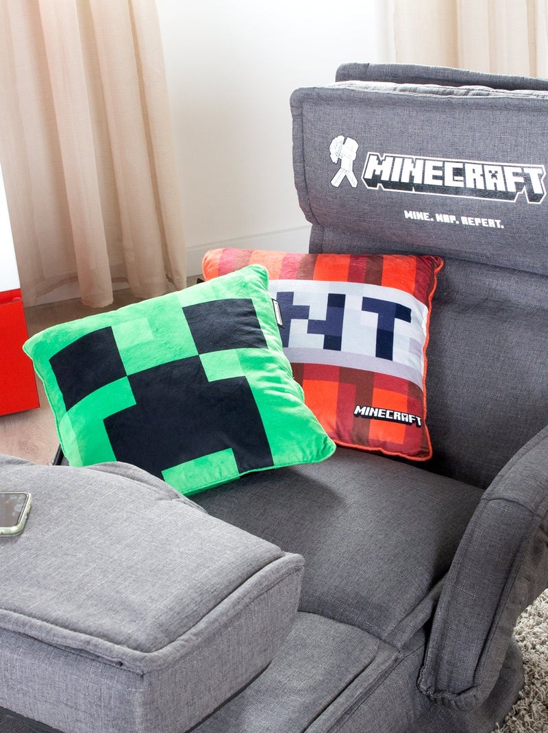 Cuscino decorativo morbido in tessuto vellutato "Roba" – Minecraft Creeper Verde - Kiabi
