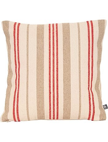 Cuscino decorativo trapuntato a righe in tessuto canvas