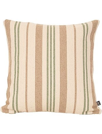 Cuscino decorativo trapuntato a righe in tessuto canvas