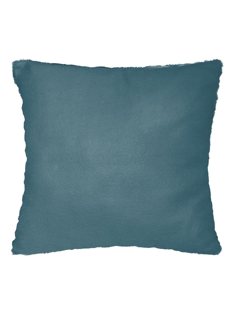 Cuscino effetto pelliccia sfoderabile Blu pavone - Kiabi