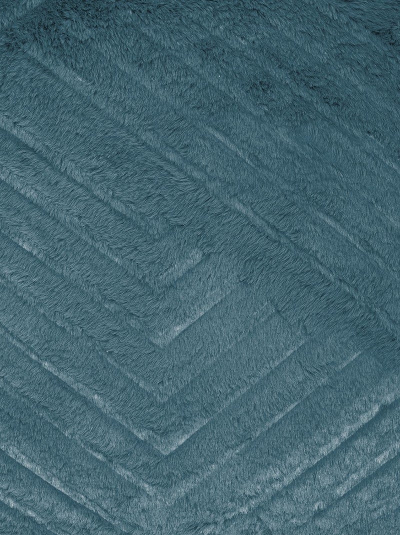 Cuscino effetto pelliccia sfoderabile Blu pavone - Kiabi