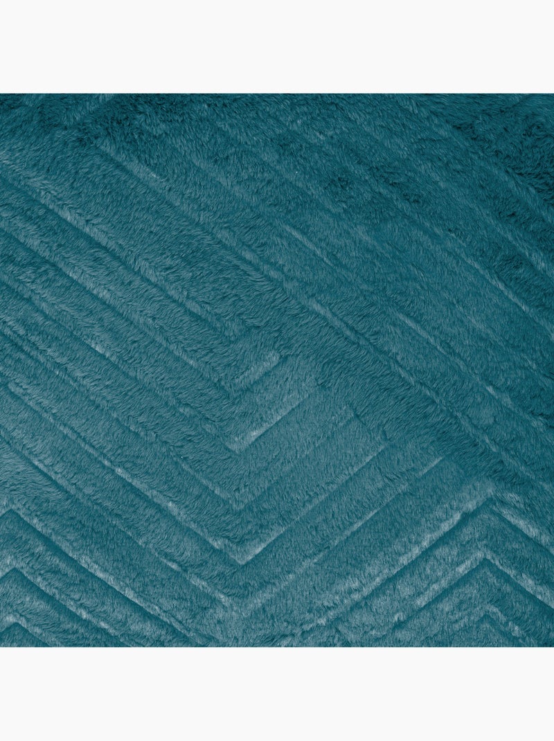 Cuscino effetto pelliccia sfoderabile Blu pavone - Kiabi
