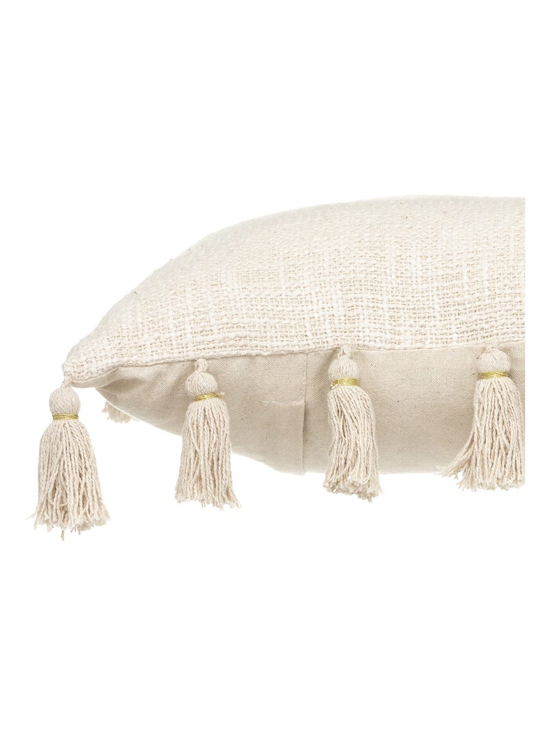 Cuscino gitano con nappe Beige mélange - Kiabi