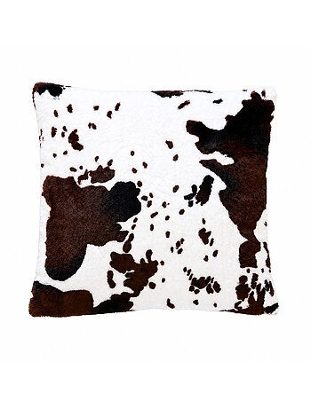 Cuscino imbottito con motivo a pelle di mucca e retro in velluto