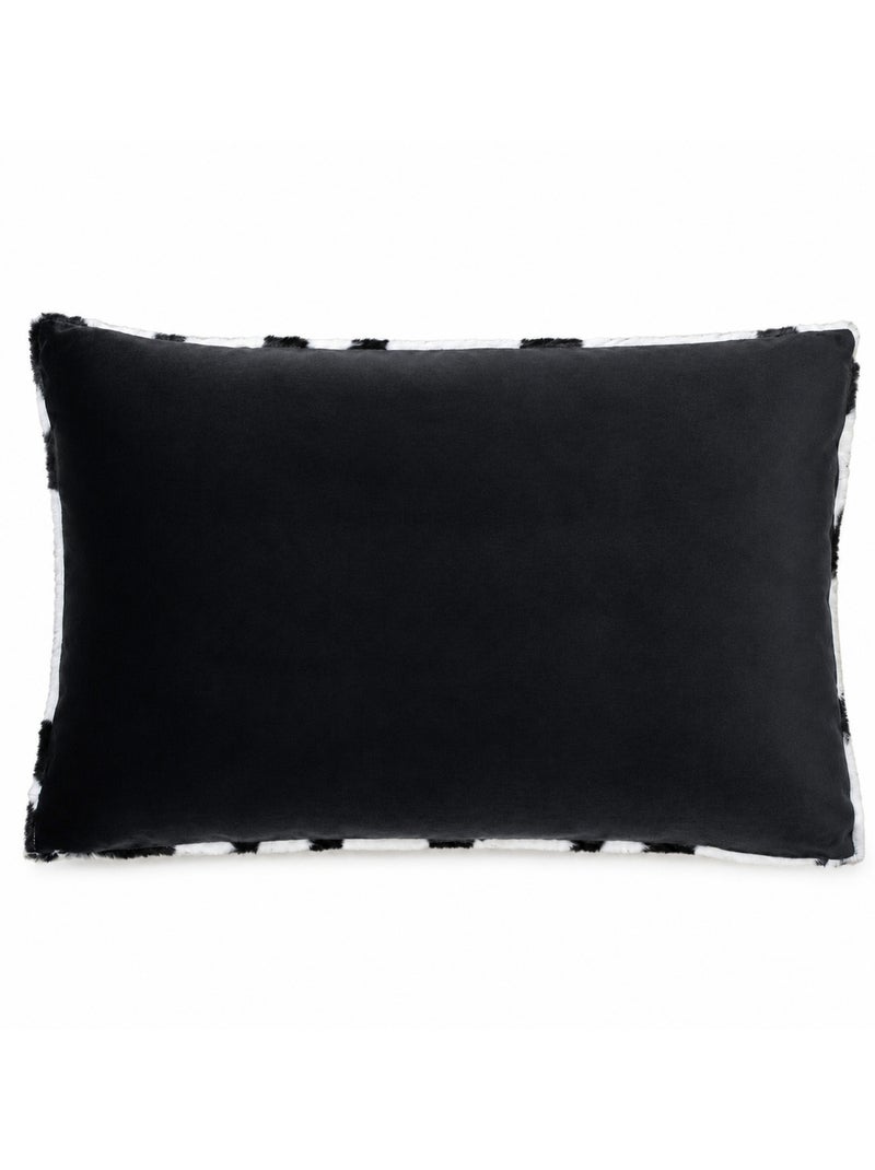 Cuscino imbottito con motivo zebrato e retro in velluto Nero - Kiabi