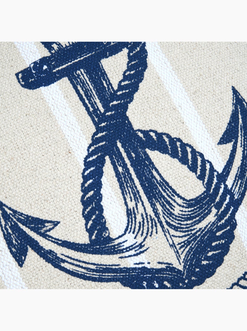 Cuscino in cotone con motivo di ancore Blu marino - Kiabi
