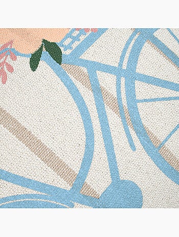 Cuscino in cotone con motivo floreale di biciclette