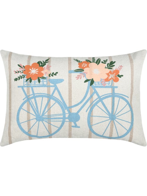 Cuscino in cotone con motivo floreale di biciclette - Kiabi Cuscino in cotone con motivo floreale di biciclette - Kiabi