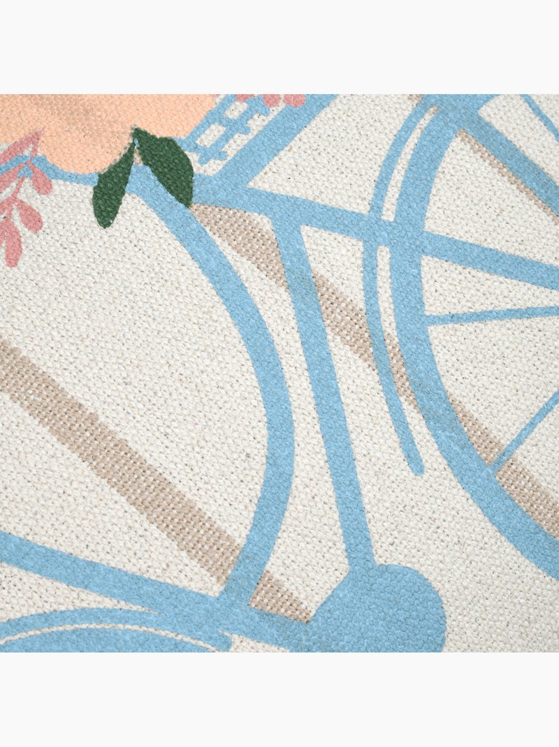 Cuscino in cotone con motivo floreale di biciclette Blu - Kiabi