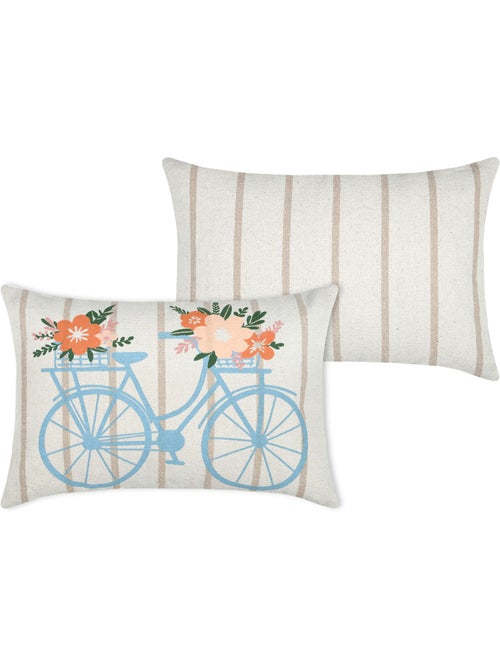 Cuscino in cotone con motivo floreale di biciclette - Kiabi Cuscino in cotone con motivo floreale di biciclette - Kiabi