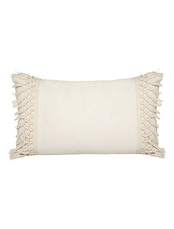 Cuscino in cotone e macramè