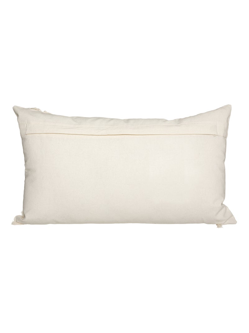 Cuscino in cotone e macramè Beige mélange - Kiabi