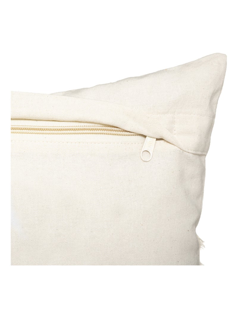 Cuscino in cotone e macramè Beige mélange - Kiabi