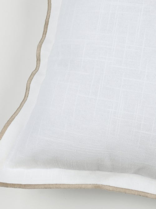 Cuscino in cotone, volant piatto smerlato, nero - Kiabi