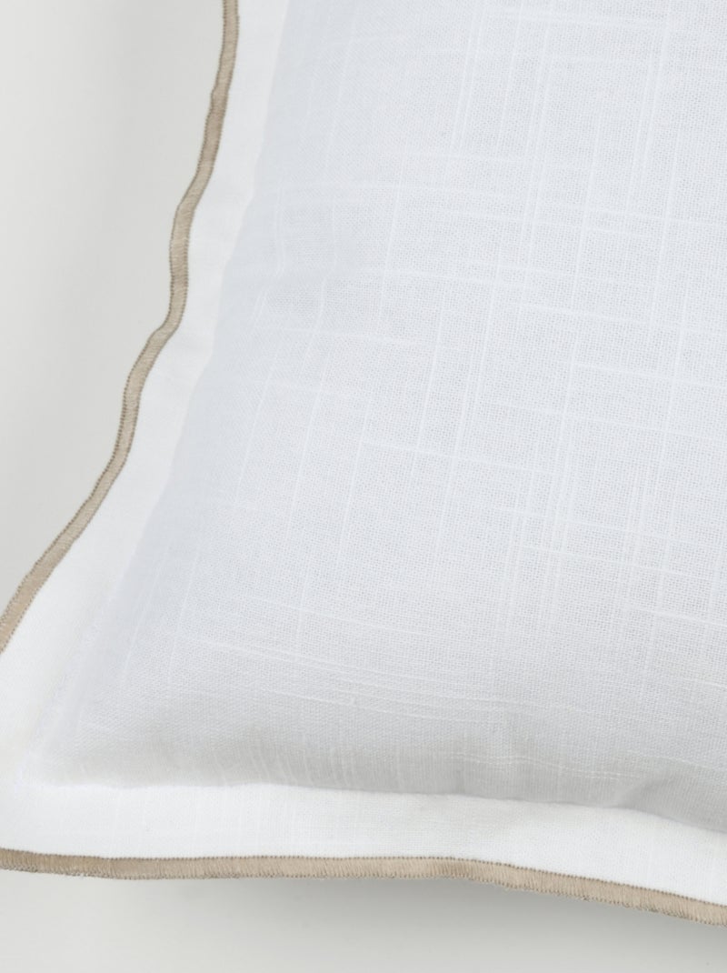 Cuscino in cotone, volant piatto smerlato, nero Bianco - Kiabi