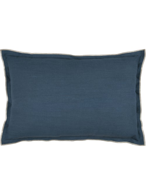 Cuscino in cotone, volant piatto smerlato, nero - Kiabi