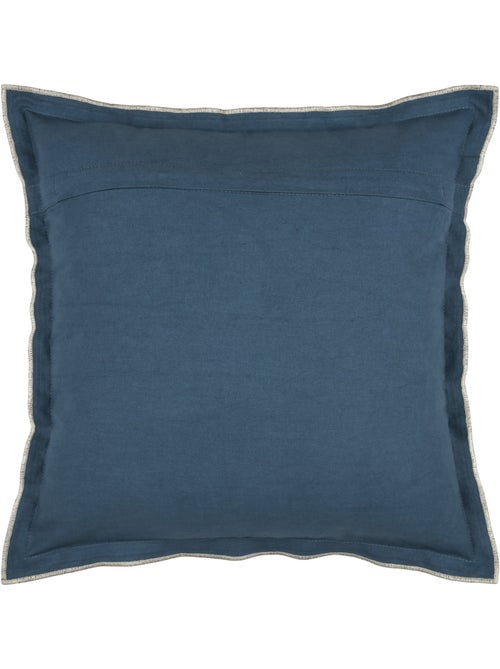 Cuscino in cotone, volant piatto smerlato, nero - Kiabi