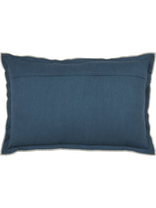 Cuscino in cotone, volant piatto smerlato, nero - Kiabi