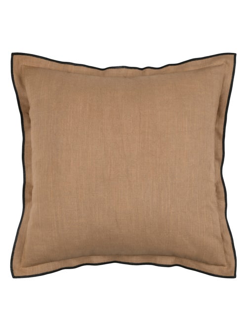 Cuscino in cotone, volant piatto smerlato, nero - Kiabi