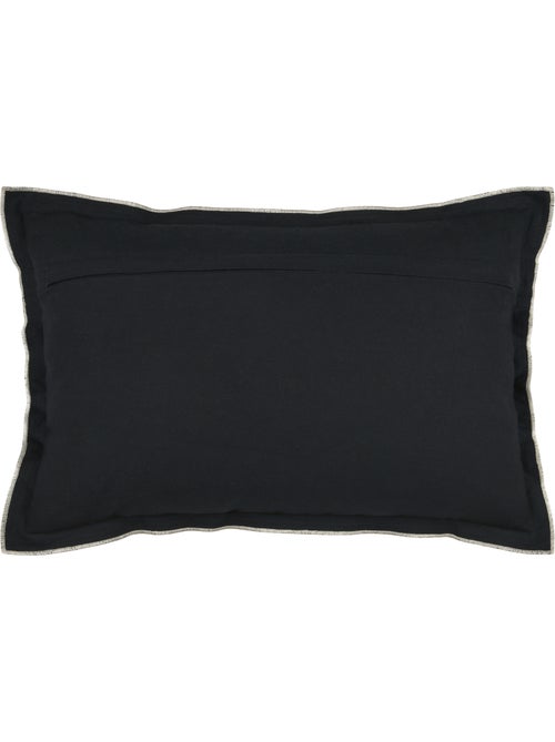 Cuscino in cotone, volant piatto smerlato, nero - Kiabi