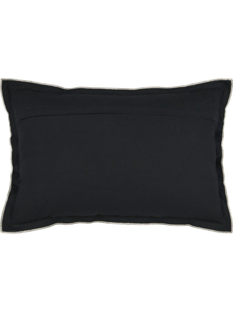 Cuscino in cotone, volant piatto smerlato, nero Nero - Kiabi