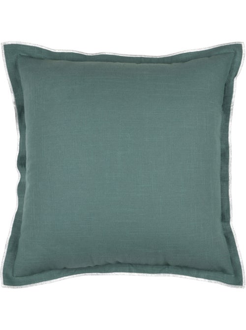 Cuscino in cotone, volant piatto smerlato, nero - Kiabi