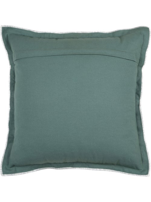 Cuscino in cotone, volant piatto smerlato, nero - Kiabi
