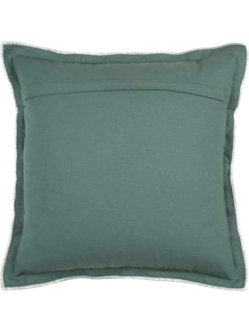 Cuscino in cotone, volant piatto smerlato, nero Verde - Kiabi