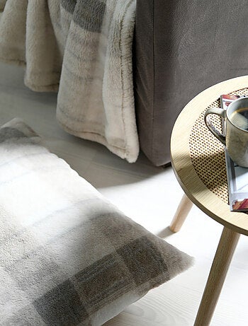 Cuscino in finta pelliccia tartan