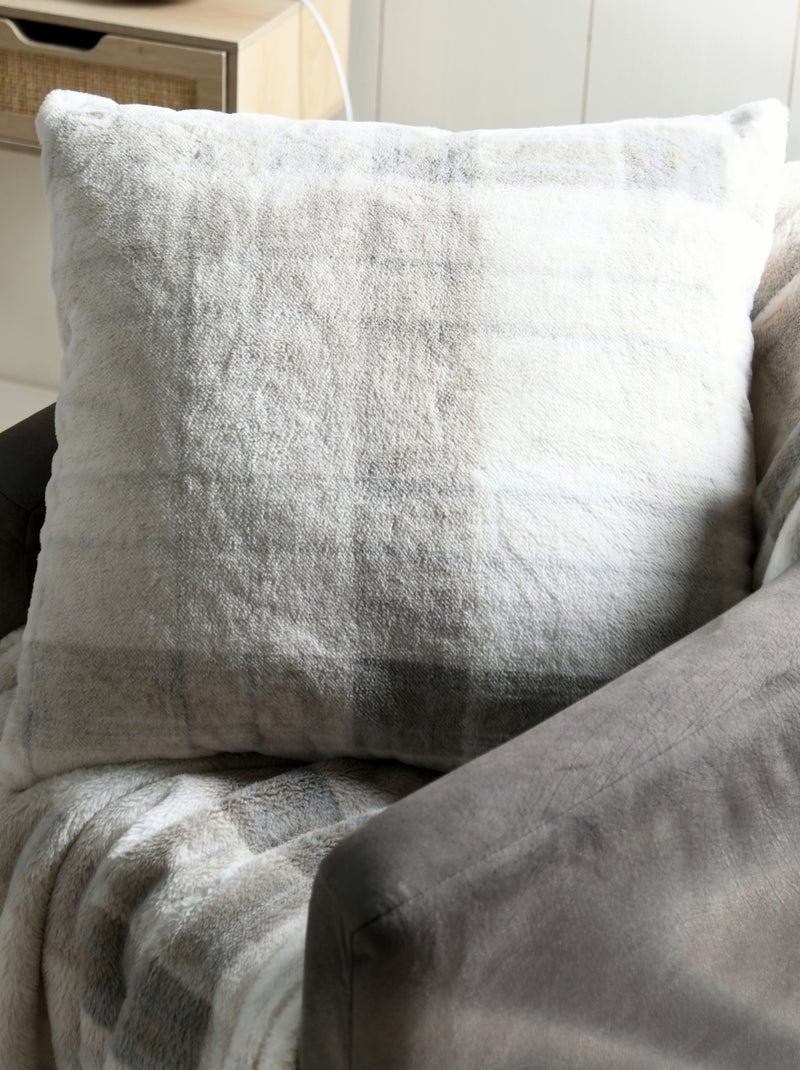 Cuscino in finta pelliccia tartan Beige - Kiabi