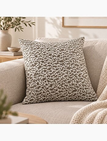 Cuscino in jacquard a trama astratta, stile naturale